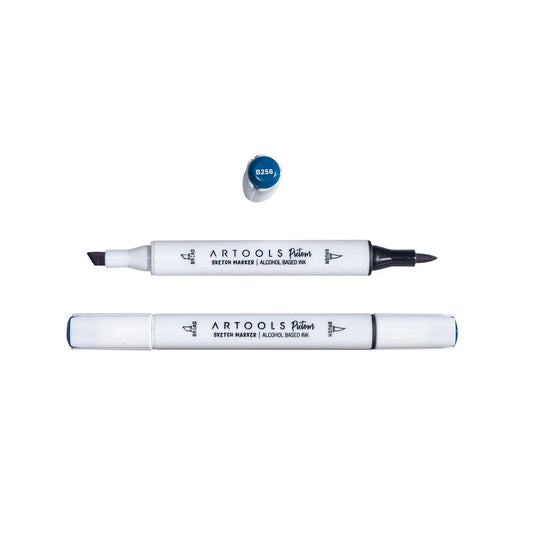 MARCADOR ARTOOLS PICTOM PONTA DUPLA BLUE BLACK (B258)