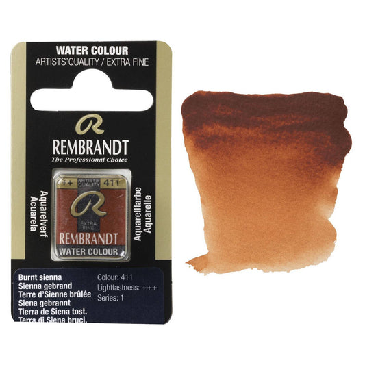 AQUARELA TALENS REMBRANDT HALF PAN 411 BURNT SIENNA S1