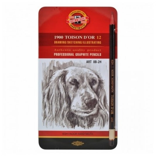 ESTOJO LAPIS GRADUADO KOH-I-NOOR 1900 C/ 12 TOISON D´OR 1912MT