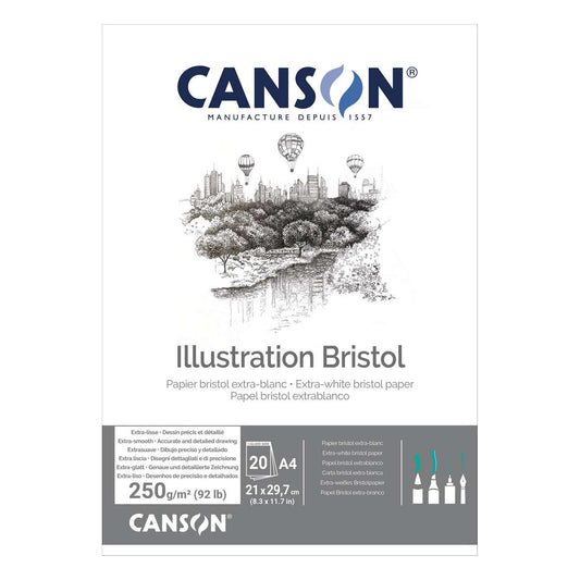 BLOCO CANSON ILLUSTRATION BRISTOL A4 250g/m2 20 FOLHAS