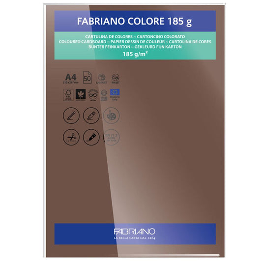 PAPEL FABRIANO COLORE 427 MARRON A4 185G C/10 UNI