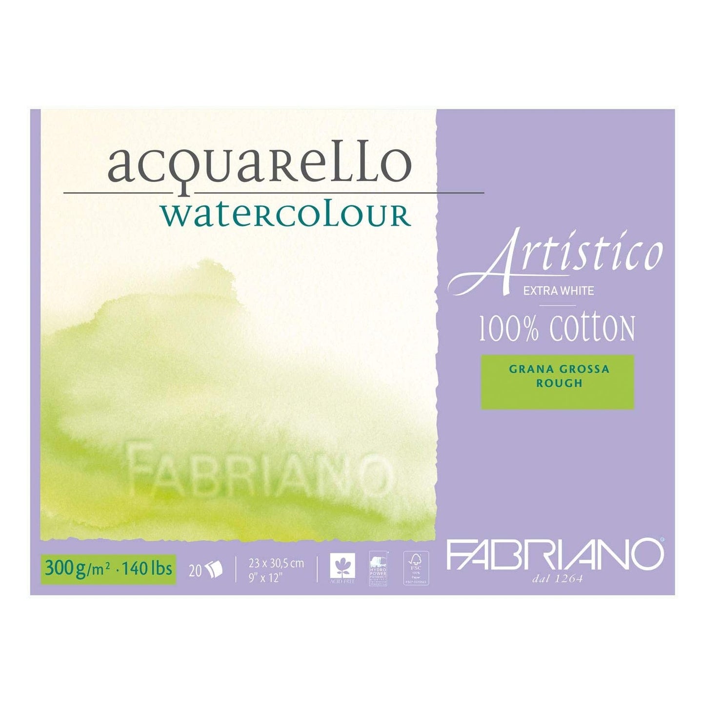 BLOCO FABRIANO ARTISTICO ROUGH E. WHITE 300g 23x30,5cm 20 FL