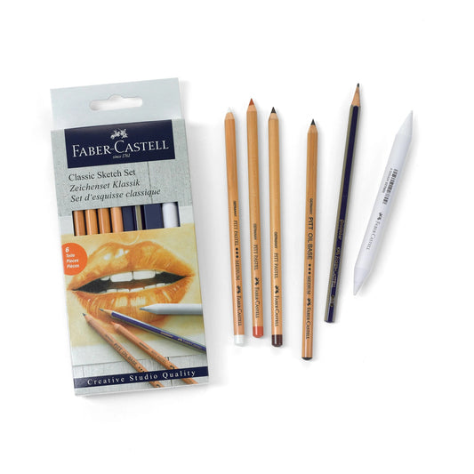 LAPIS ESBOÇO FABER CASTELL CLASSIC SKETCH SET C/ 06 PEÇAS
