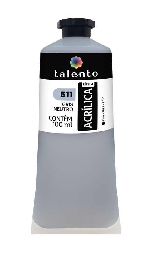 ACRILICA TALENTO 100ML 511 GRIS NEUTRO