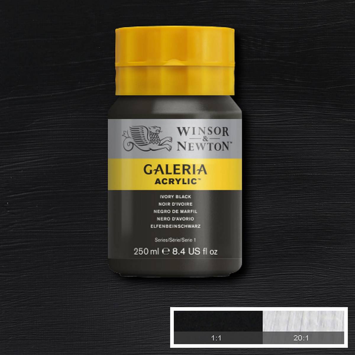 ACRILICA WINSOR NEWTON GALERIA 250ML 331 IVORY BLACK