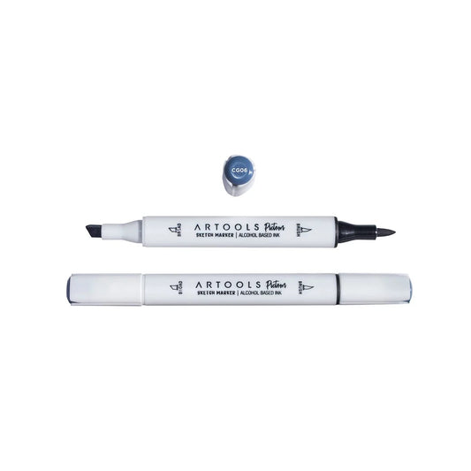MARCADOR ARTOOLS PICTOM PONTA DUPLA COOL GRAY 6 (CG06)