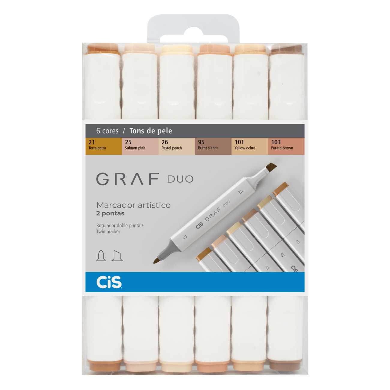 MARCADOR CIS GRAF DUO 06 TONS DE PELE PONTA DUPLA
