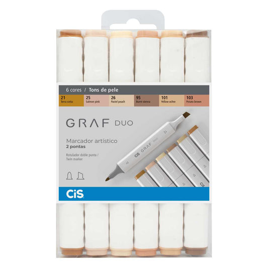 MARCADOR CIS GRAF DUO 06 TONS DE PELE PONTA DUPLA