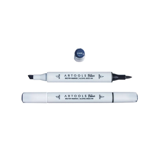 MARCADOR ARTOOLS PICTOM PONTA DUPLA COOL GRAY 8 (CG08)