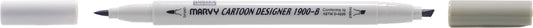 MARCADOR MARVY CARTOON DESIGNER PONTA DUPLA CINZA ASH 39