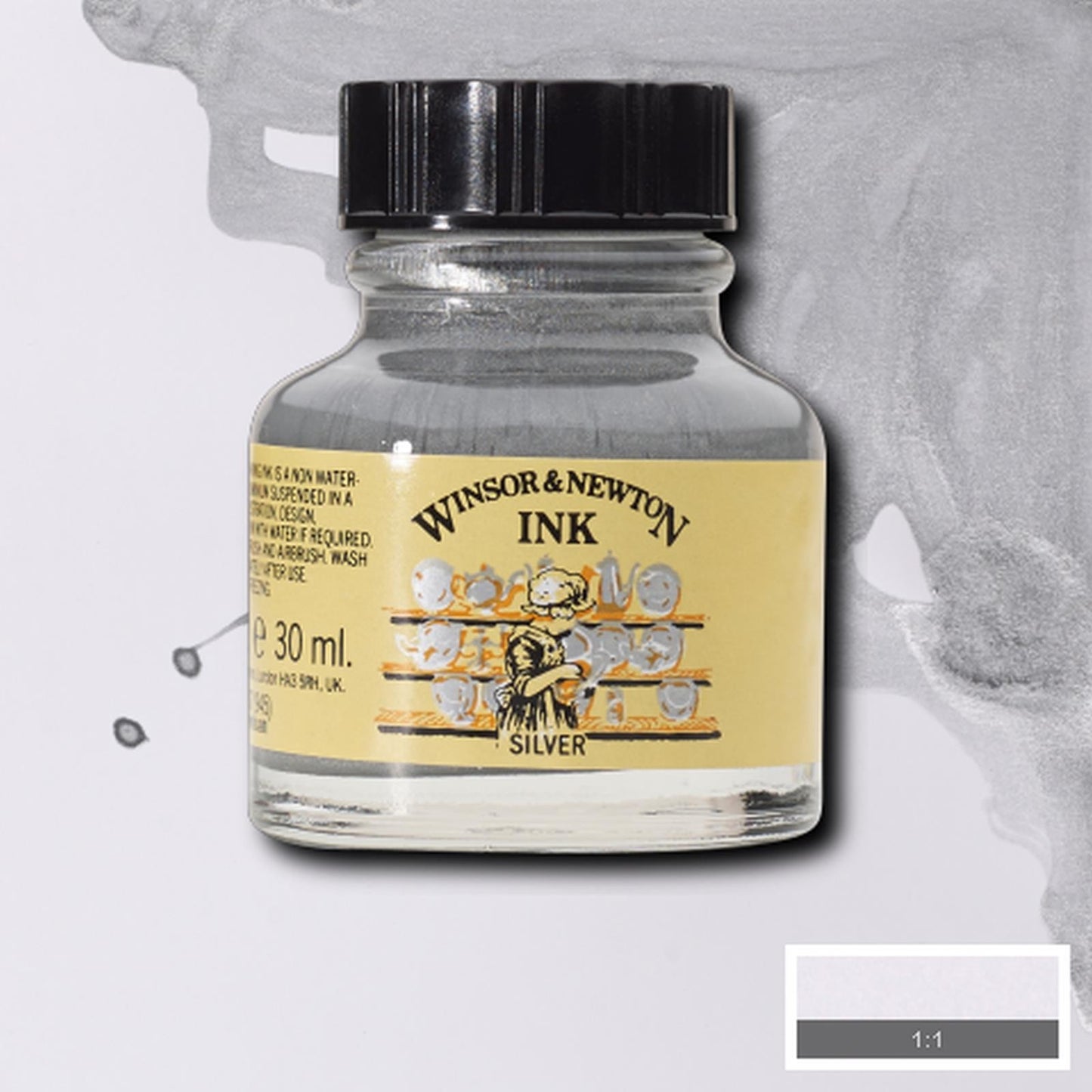 DRAWING INKS WINSOR NEWTON 30ml 617 SILVER METAL