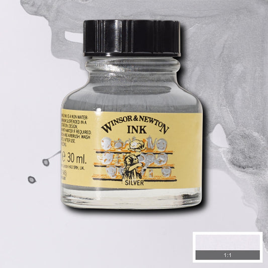 DRAWING INKS WINSOR NEWTON 30ml 617 SILVER METAL