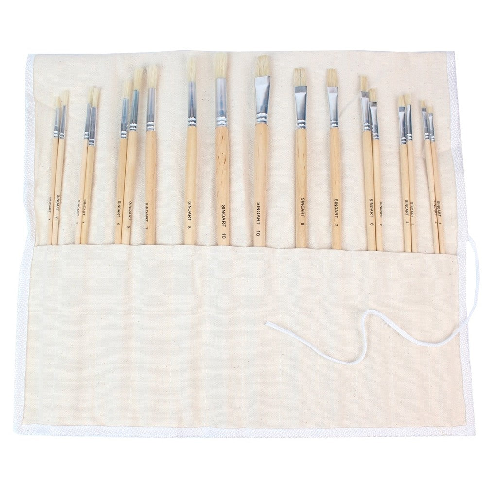 KIT PINCEIS CROMACOLOR OLEO E ACRILICO C/ 18 UNIDADES + PORT
