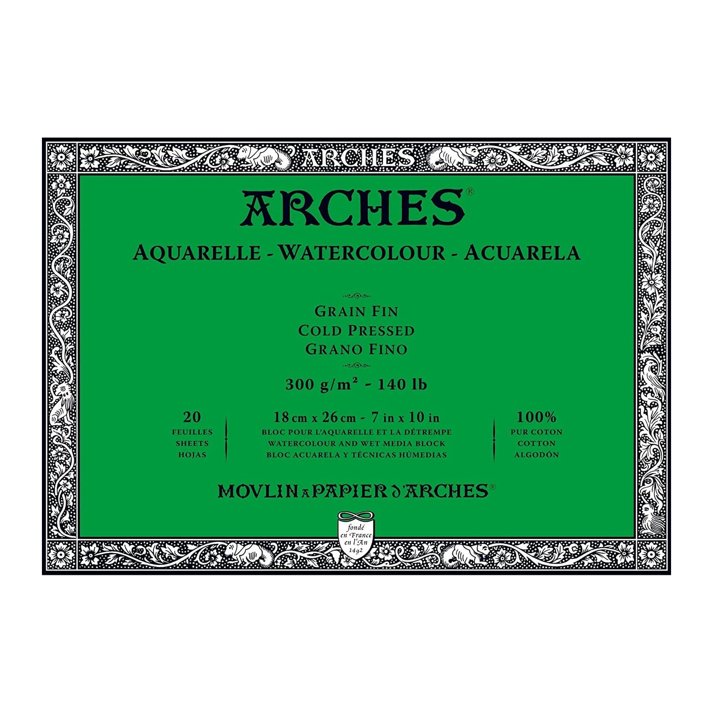 BLOCO ARCHES FIN (COLD PRESS) 300G/M2 18X26 20 FOLHAS