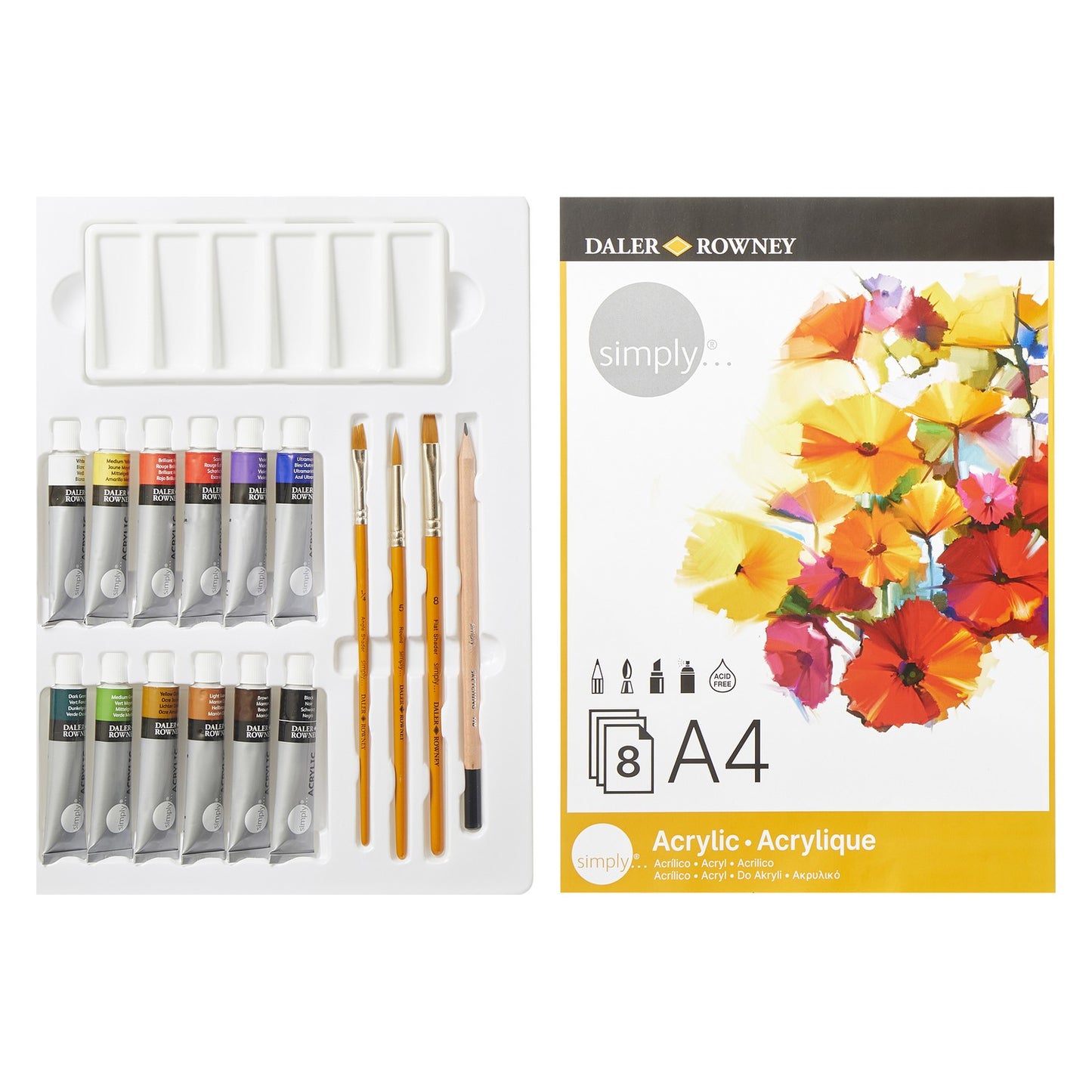 ESTOJO  ACRILICA DALER ROWNEY SIMPLY 25 PCS