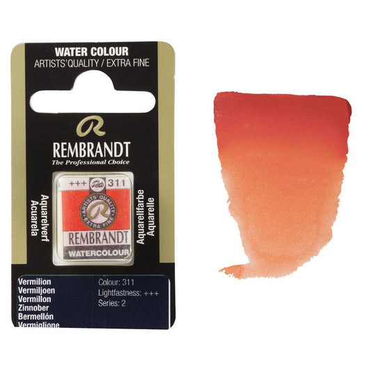AQUARELA TALENS REMBRANDT HALF PAN 311 VERMILLION S2