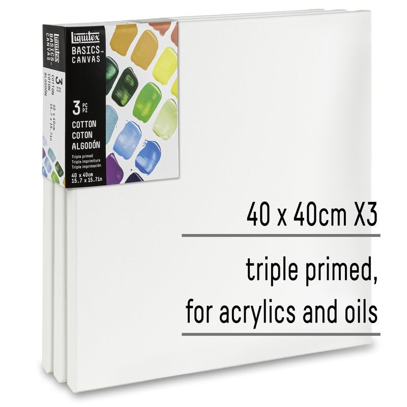 TELA LIQUITEX BASICS SET 40x40cm COM 03 UNIDADES