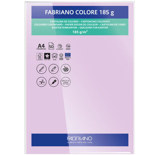 PAPEL FABRIANO COLORE 411 LILAS A4 185G C/10 UNI