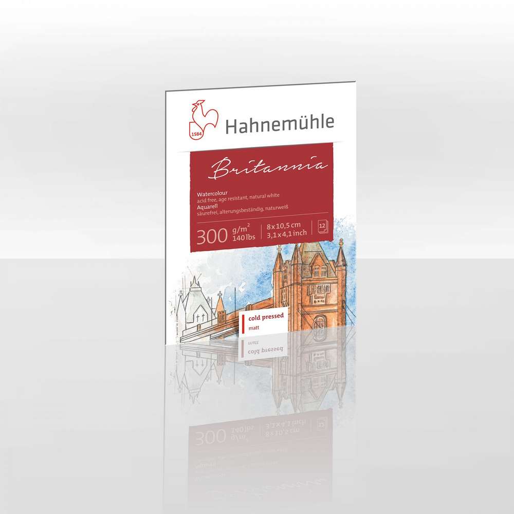 BLOCO HAHNEMUHLE BRITANNIA 300g/m2 08x10,5cm 12 FLS