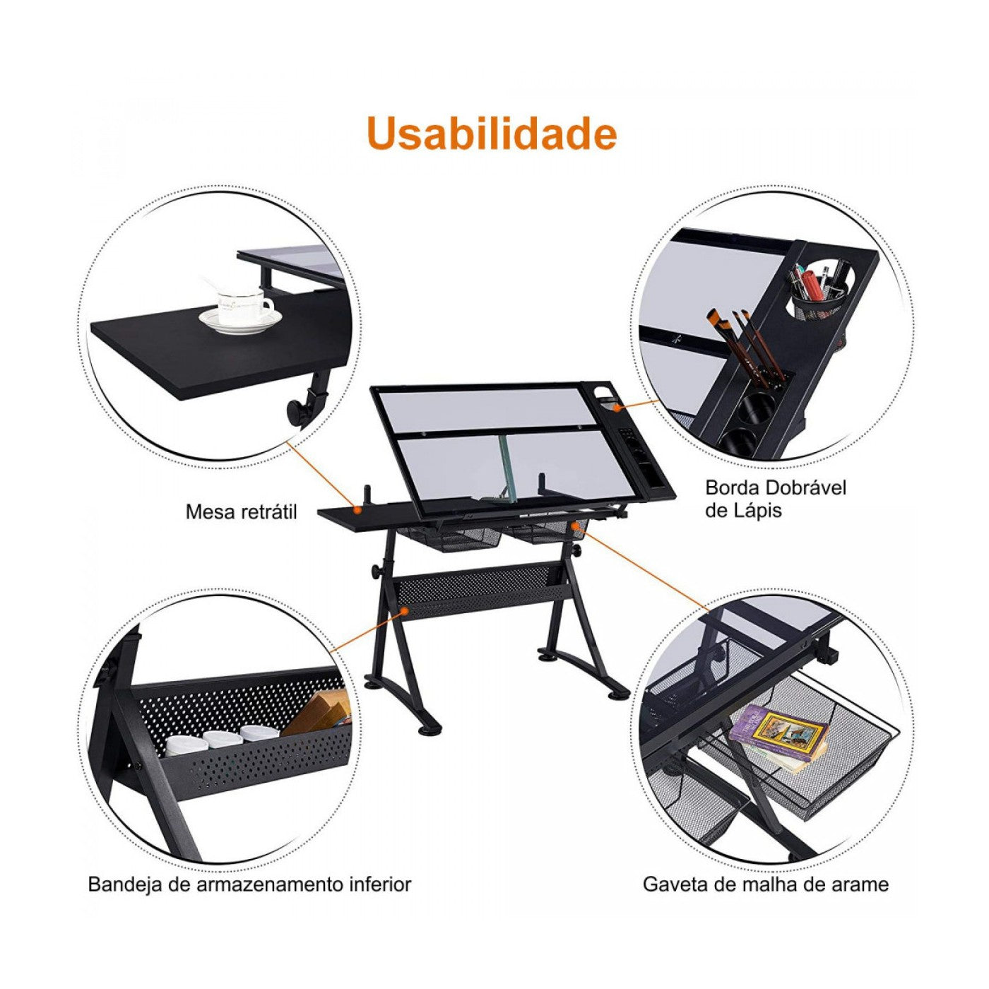 MESA DE DESENHO DRAWING TABLE SINOART BOARD GLASS C/ BANQUET