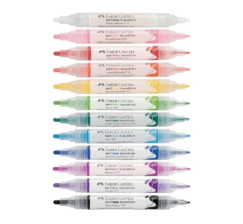MARCADOR MULTIMARK SHAKE & PAINT ESTOJO 12 CORES