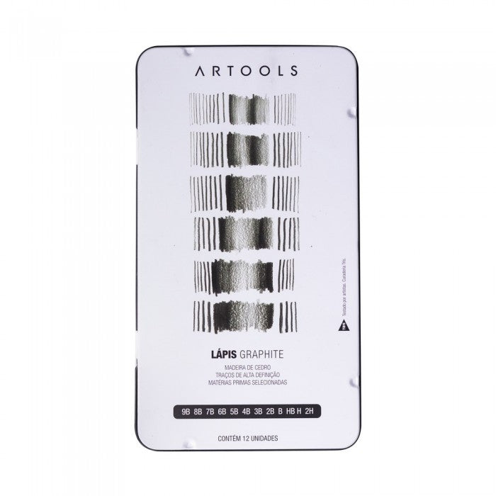 ESTOJO LAPIS GRADUADO ARTOOLS GRAPHITE C/ 12 GRADUAÇÕES