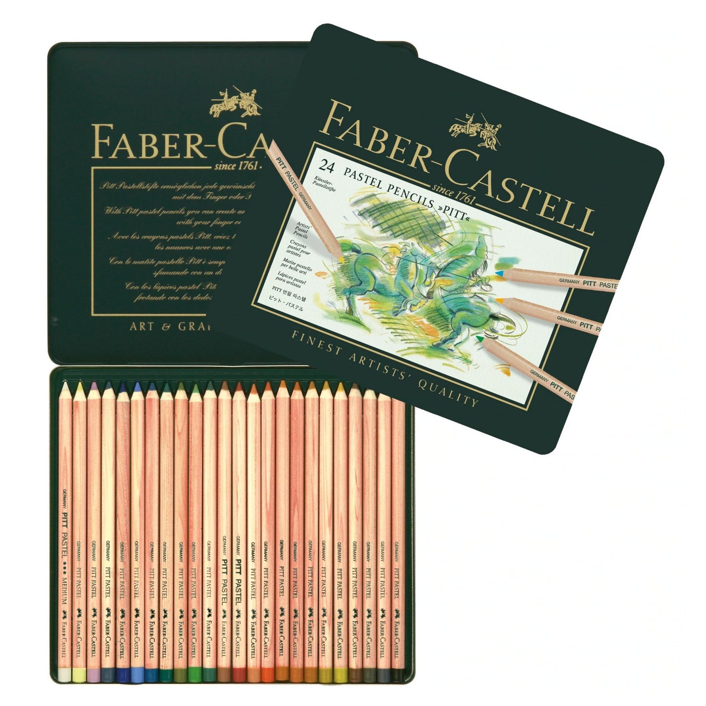 ESTOJO LAPIS PASTEL FABER CASTELL PITT 24 CORES 112124
