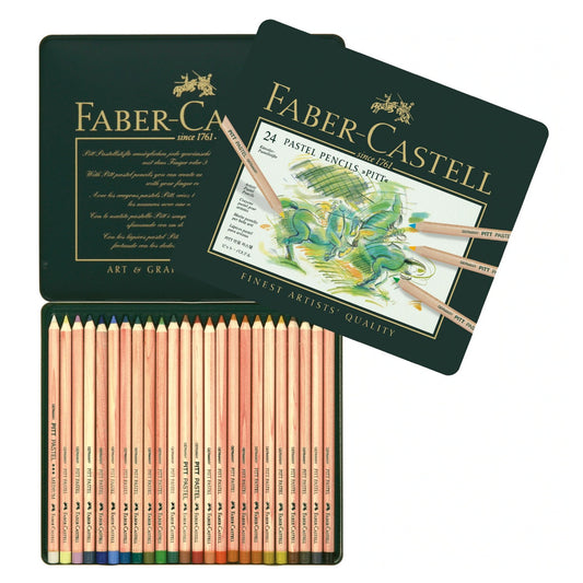 ESTOJO LAPIS PASTEL FABER CASTELL PITT 24 CORES 112124