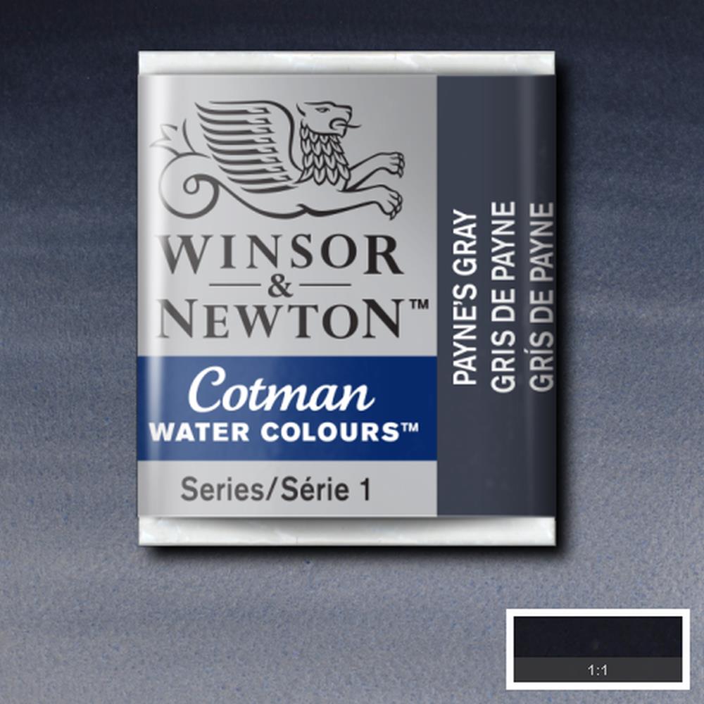 AQUARELA WINSOR NEWTON COTMAN HALF PAN 465 PAYNE'S GRAY