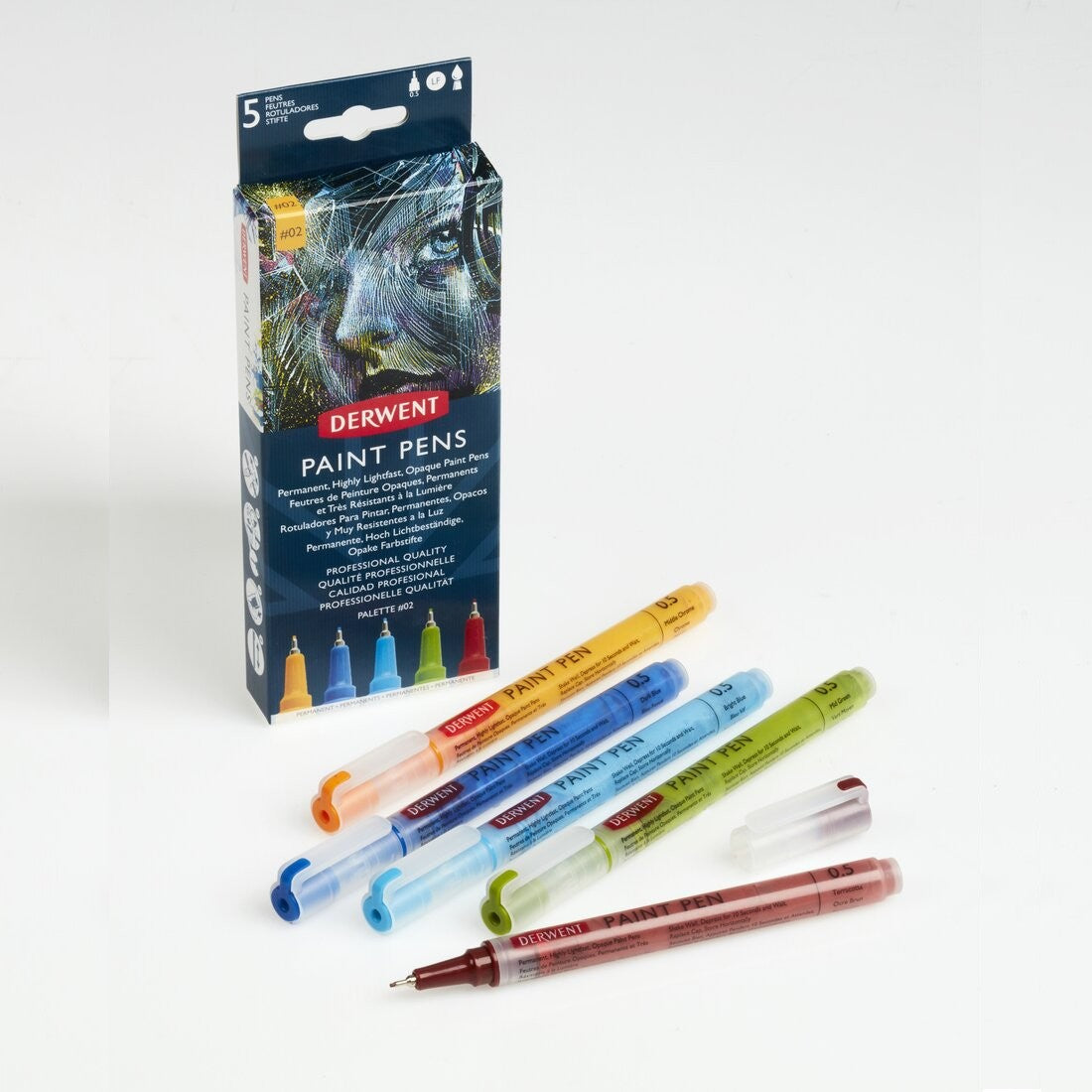 CANETA DERWENT PAINT PEN 0,5MM C/ 05 PALETTE 02