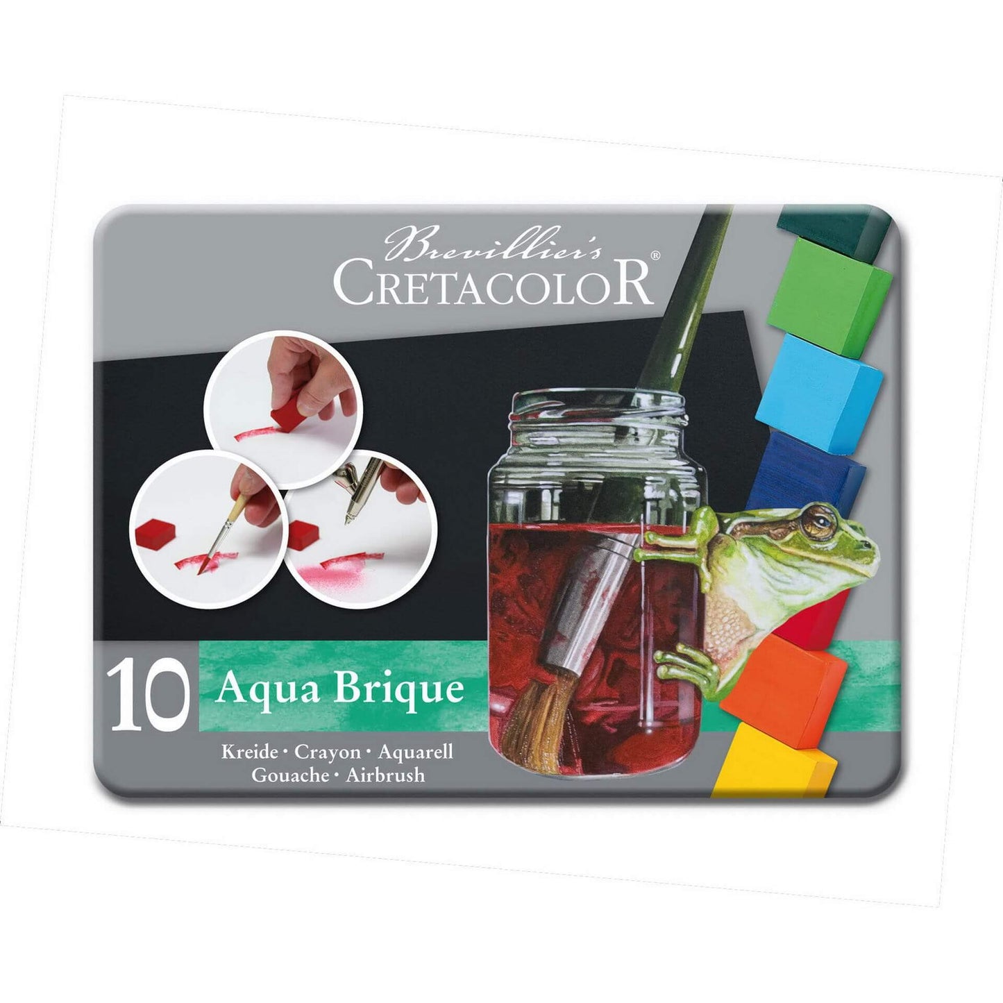 ESTOJO AQUARELA CRETACOLOR AQUA BRIQUE 10 CORES