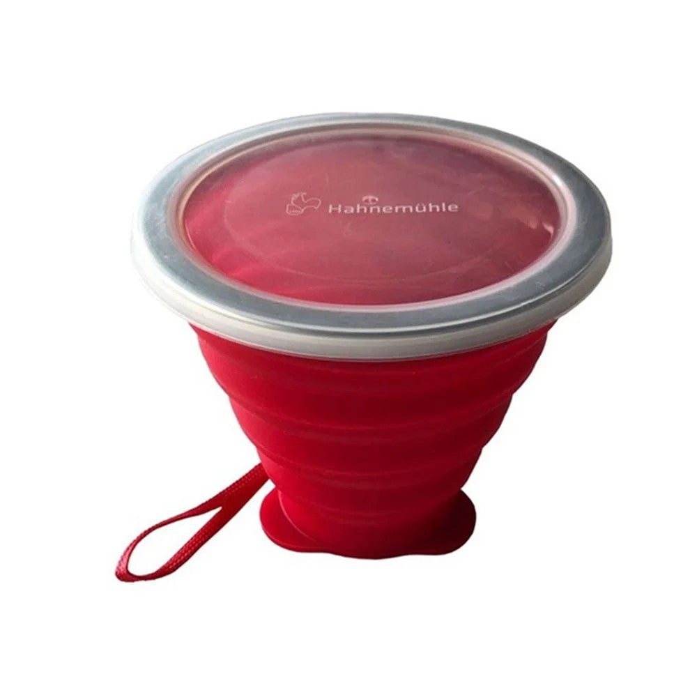 POTE LAVA PINCEL COLAPSAVEL DE SILICONE C/ TAMPA HAHNEMUHLE