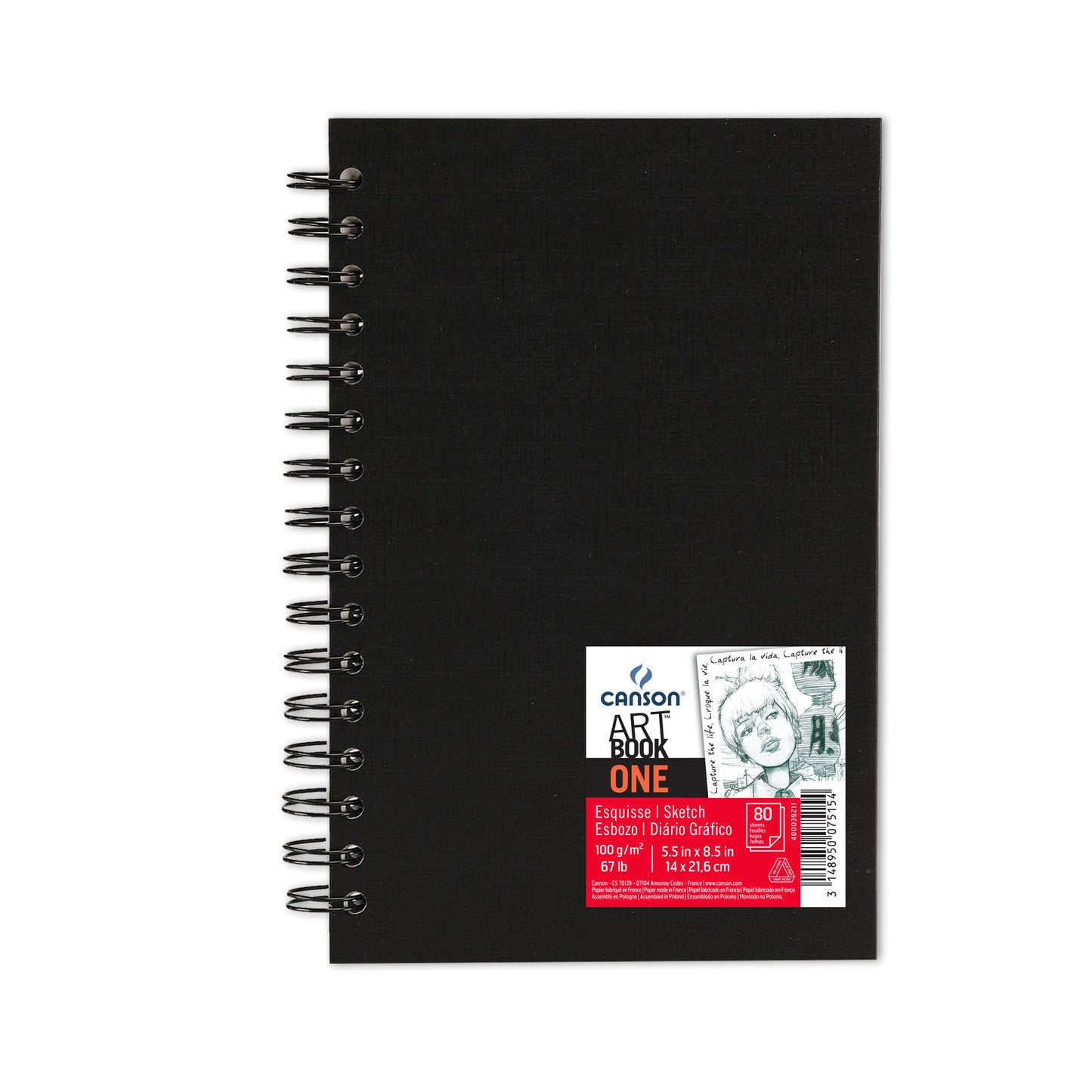 SKETCH BOOK CANSON ONE ESPIRAL A5 14x21,6cm 100g/m2 80 FLS