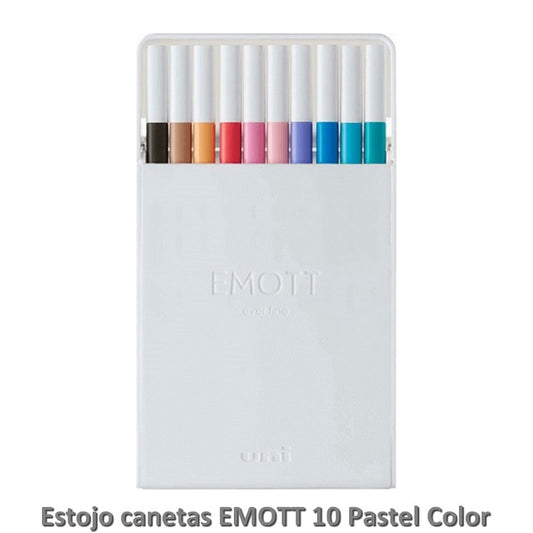 CANETA UNI-BALL EMOTT FINE 0,4MM 10 PASTEL COLOR