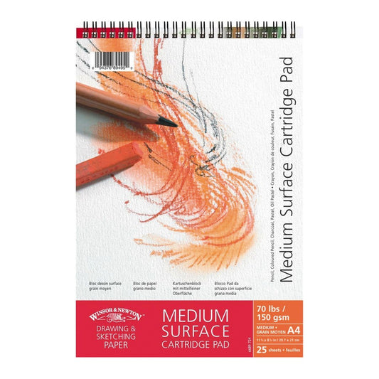 BLOCO WINSOR NEWTON MEDIUM SURFACE 150g/m2 A4 25FL ESPIRAL