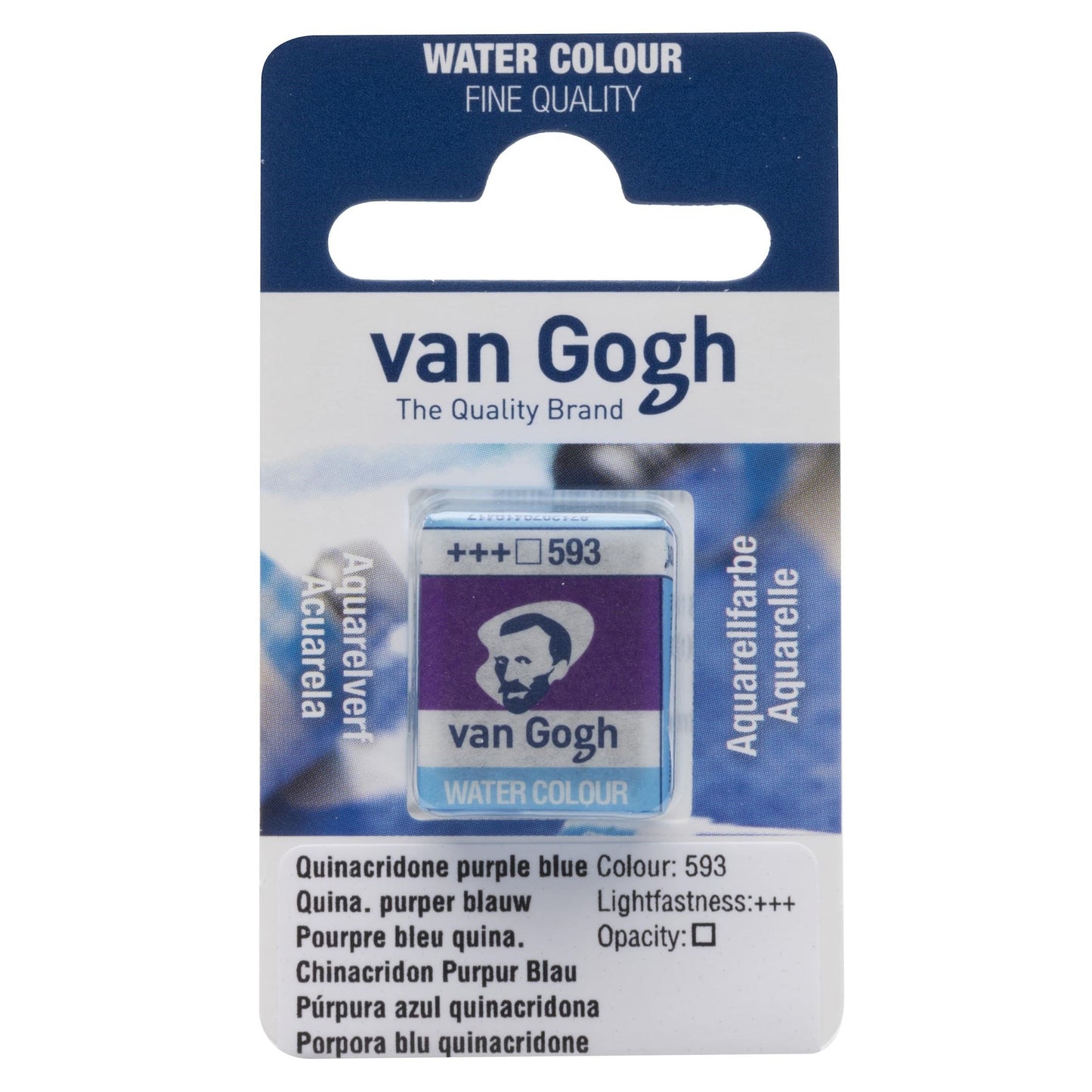 AQUARELA TALENS VAN GOGH HALF PAN 593 QUINA PURPLE BLUE