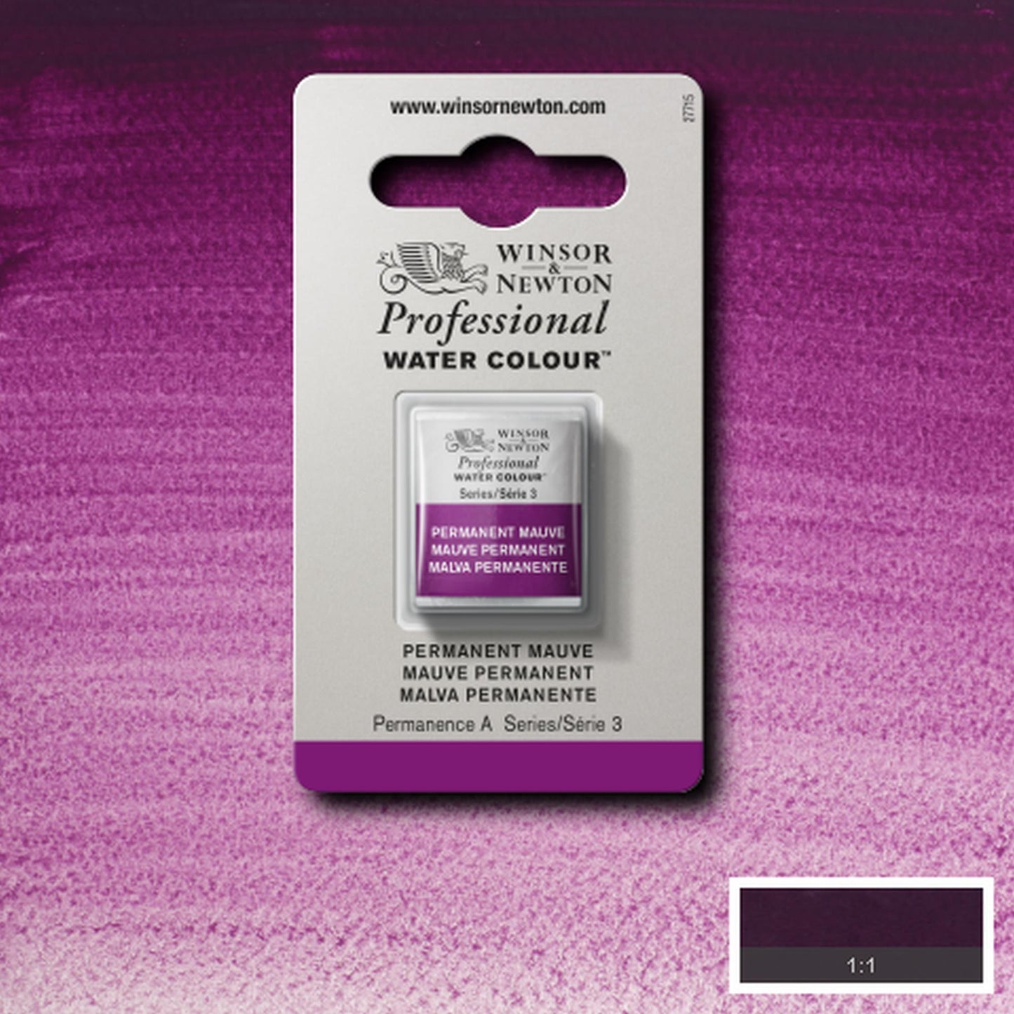 AQUARELA WINSOR NEWTON ARTISTS H PAN 491 PERMANENT MAUVE S3