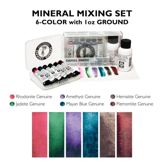 ESTOJO AQUARELA DANIEL SMITH MINERAL PRIMATEK MIXING 06 CORES + GROUND