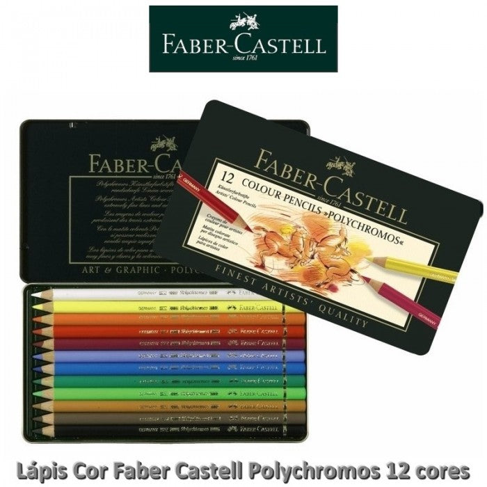 ESTOJO LAPIS COR FABER CASTELL POLYCHROMOS 012 CORES 110012