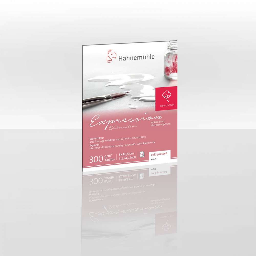 BLOCO HAHNEMUHLE EXPRESSION 300g/m2 GRANA FINA 08X10,5cm 12F
