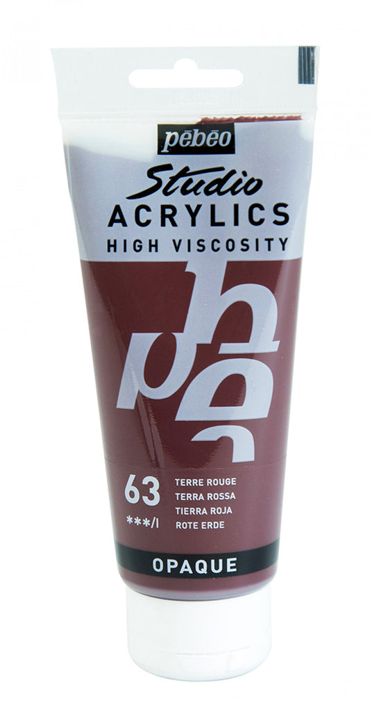 ACRILICA PEBEO STUDIO HV  100ML 63 VERMELHO TERRA  831063