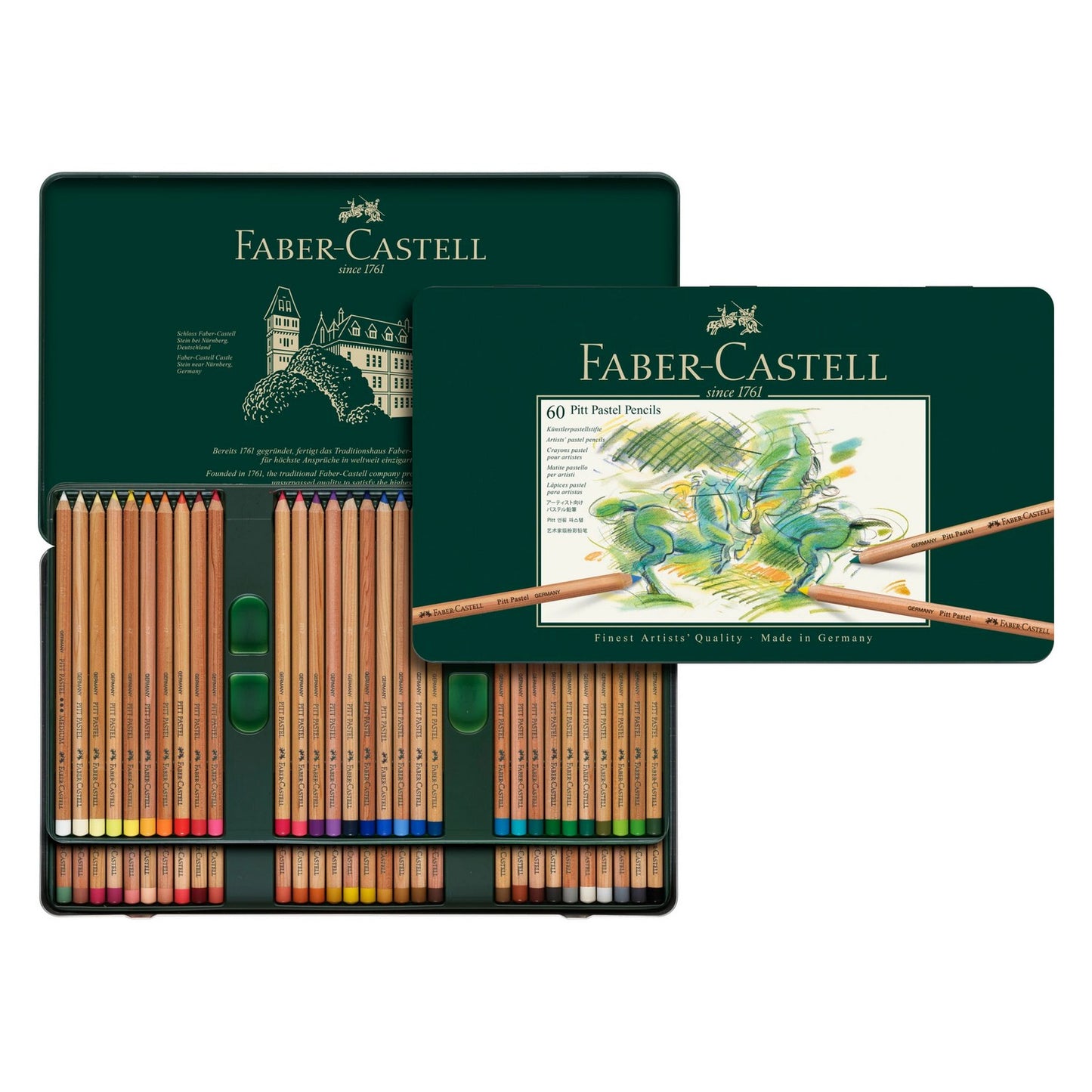 ESTOJO LAPIS PASTEL FABER CASTELL PITT 60 CORES 112160