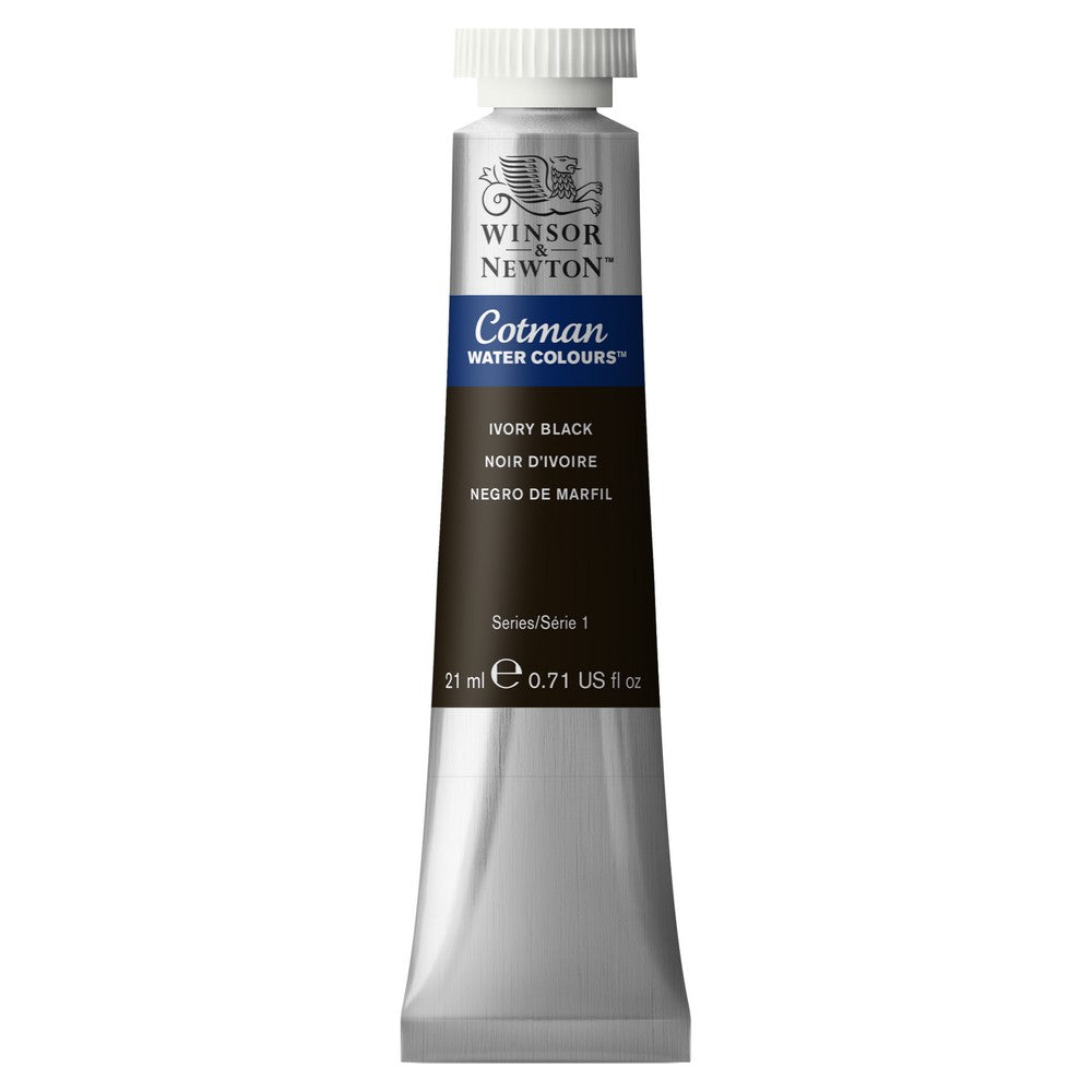 AQUARELA WINSOR NEWTON COTMAN 21ML IVORY BLACK 0308331