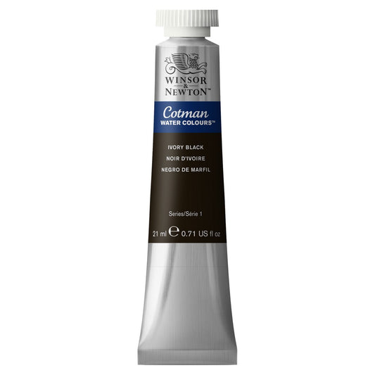 AQUARELA WINSOR NEWTON COTMAN 21ML IVORY BLACK 0308331