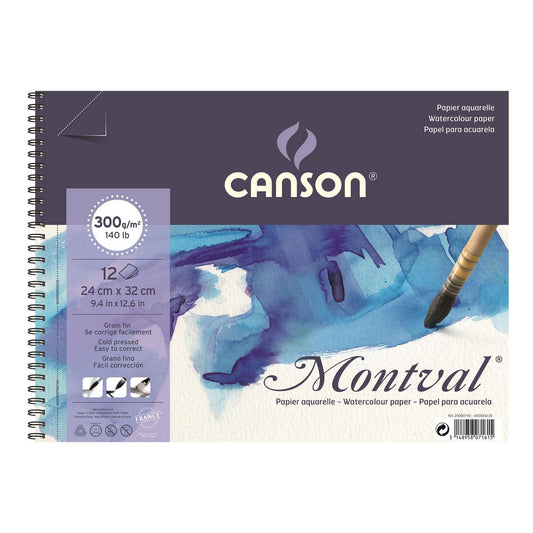 BLOCO CANSON MONTVAL A4+ (24X32) 300G/M2 12 FOLHAS ESPIRAL