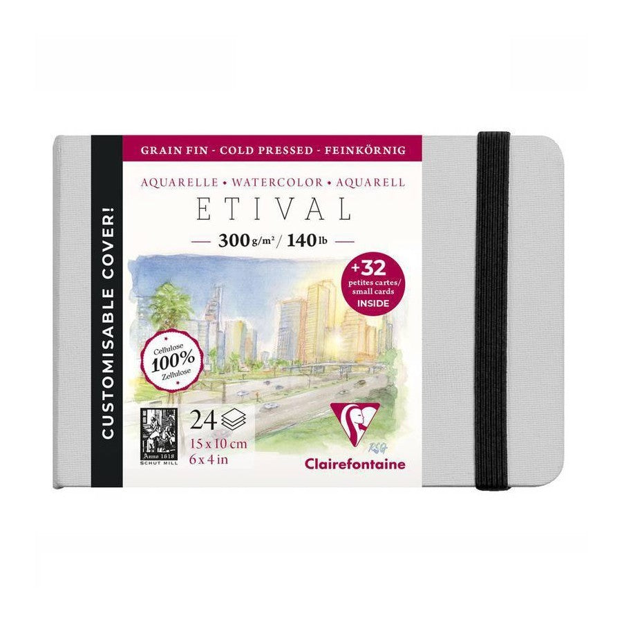 WATERCOLOUR BOOK FONTAINE 300G/M2 A6 GRANA FINA 24 FOLHAS