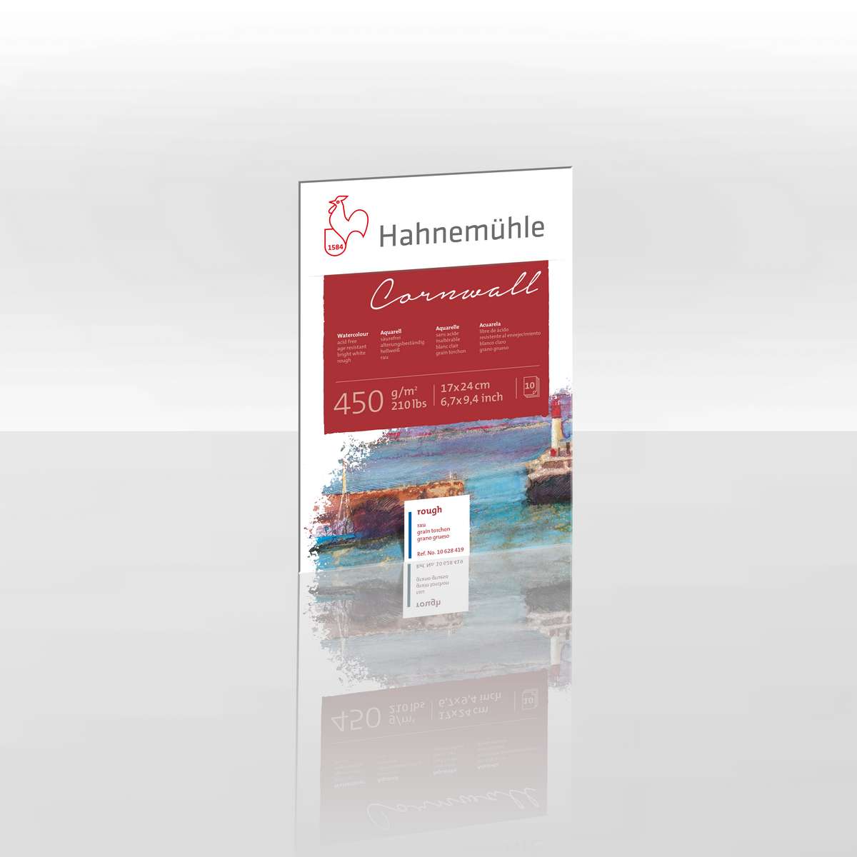 BLOCO HAHNEMUHLE CORNWALL 450G/M2 17X24 ROUGH 10FLS