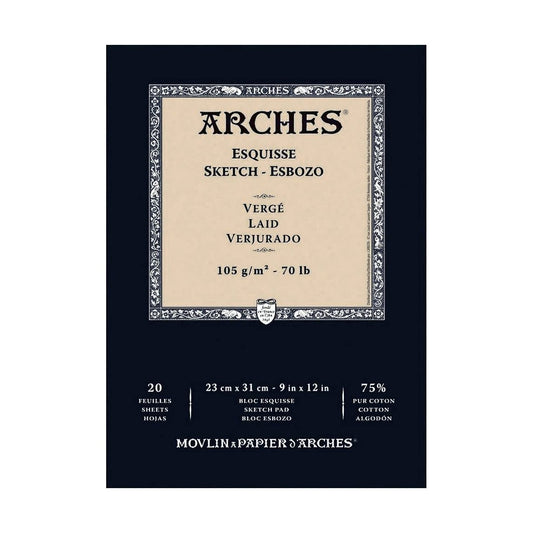 BLOCO ARCHES ESQUISSE 23x31 105g/m2 75% COTTON 20 FOLHAS