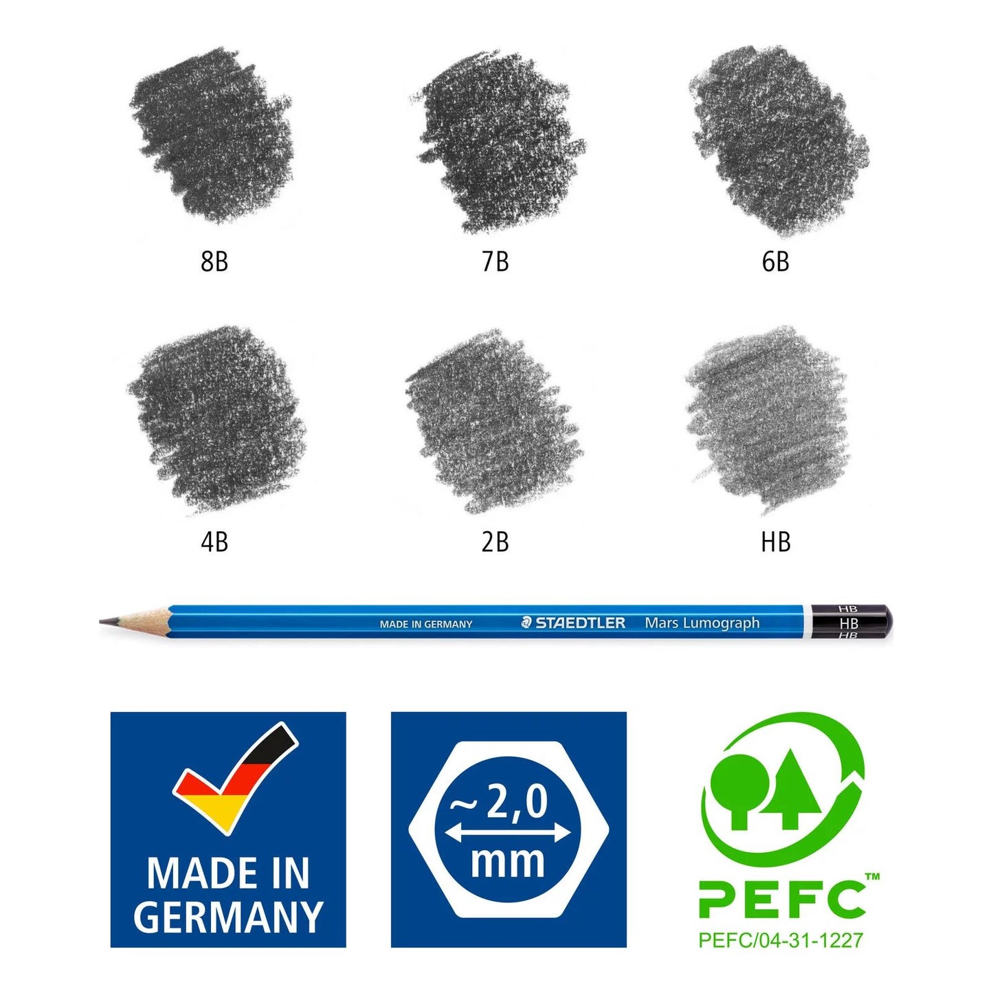 ESTOJO LAPIS GRADUADO STAEDTLER LUMOGRAPH CLASSIC C/ 06 G6