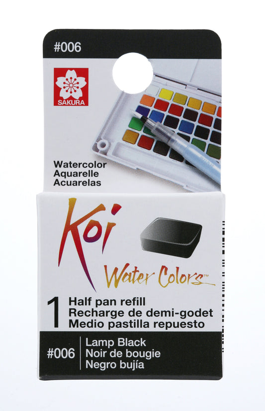 AQUARELA SAKURA KOI HALF PAN PRETO LAMPADA - 06